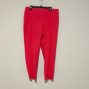 Crown & Ivy curvy pull on straight leg‎ pants hot pink size 16W